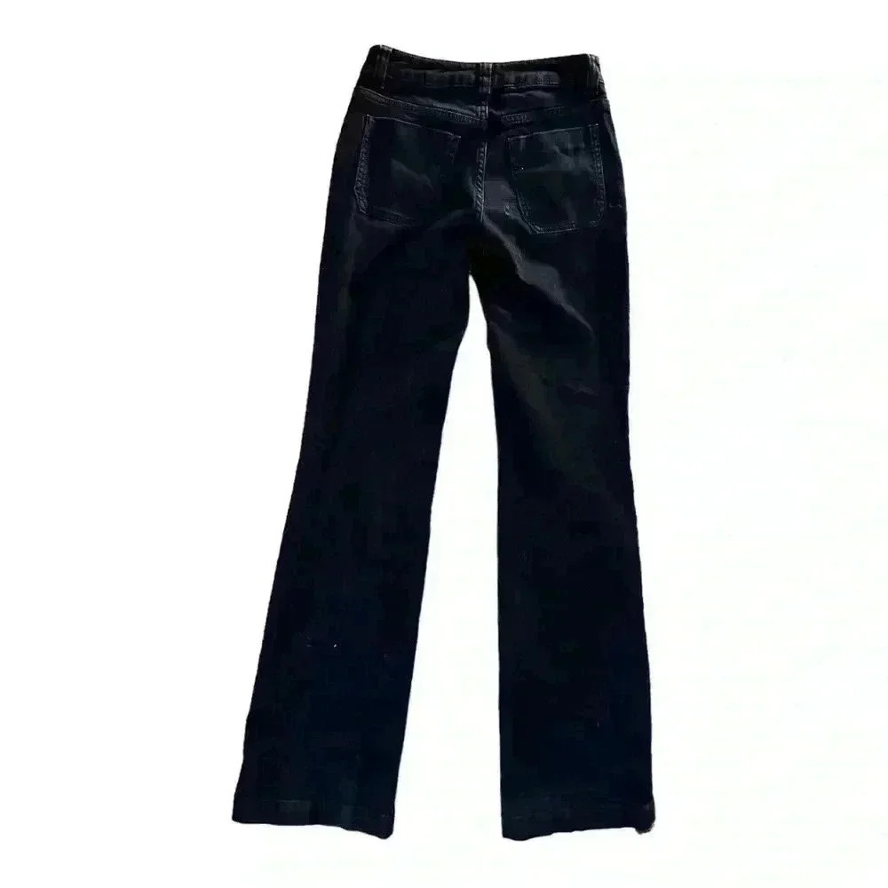 Massimo Dutti High-Rise Wide Leg Black Jeans SZ 2 - Picture 4 of 8